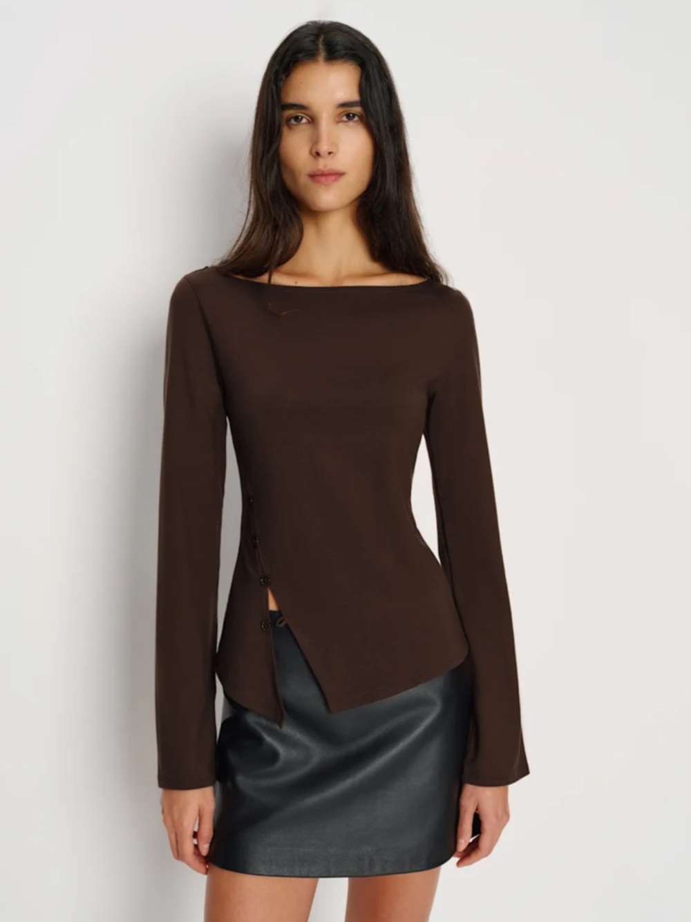 NWT Reformation Nicola Knit Top Brown